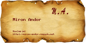 Miron Andor névjegykártya